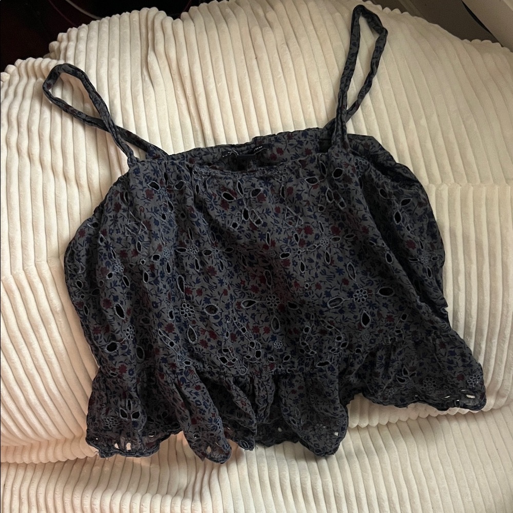 American Eagle Outfitters Navy Floral Lace Camisole